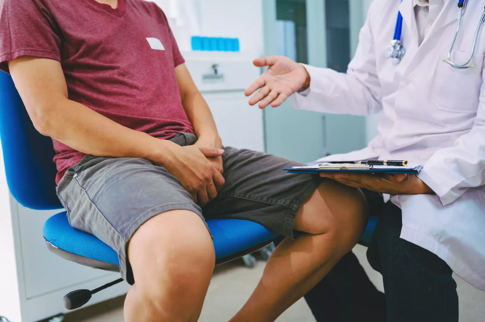 A person attending a physiotherapy session for pelvic health.
