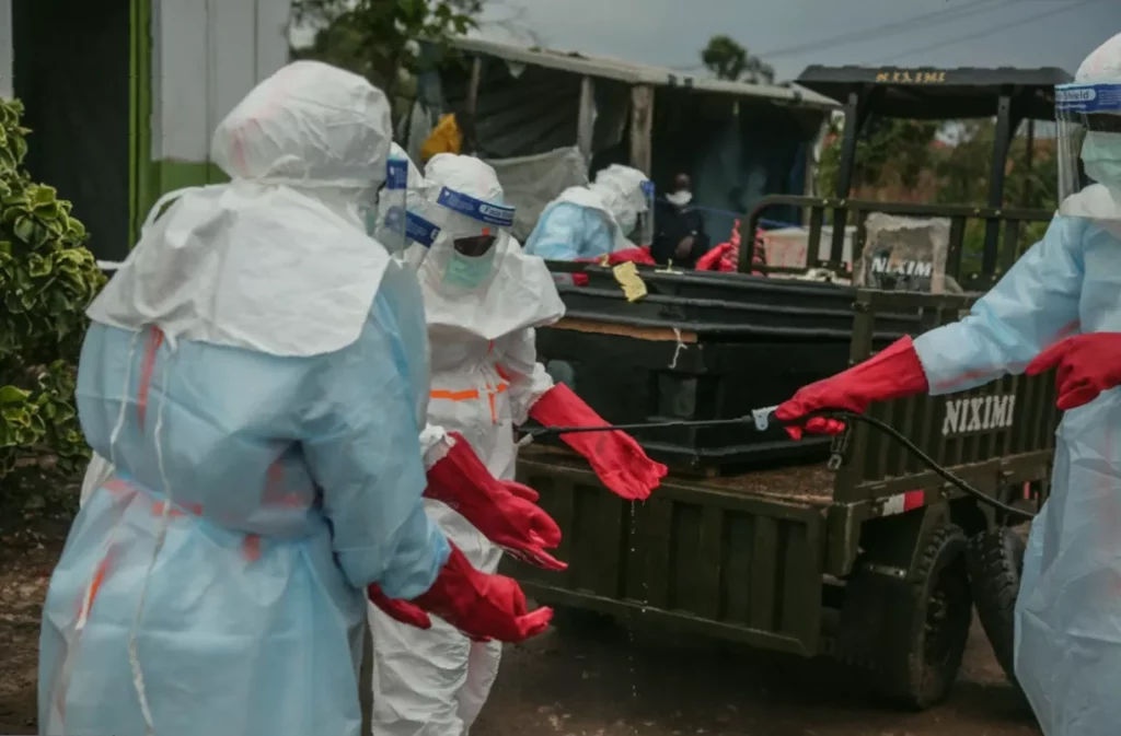 Laboratory researcher working on Ebola vaccine development at Oxford University