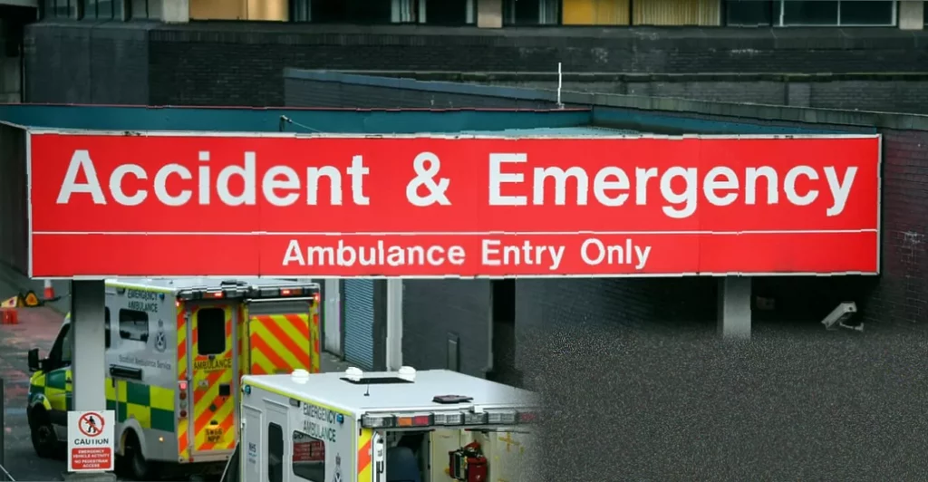 Ministers say linking patients’ NHS data could prevent 20,000 A&E attendances annually Hospital emergency department waiting room with patients seated.