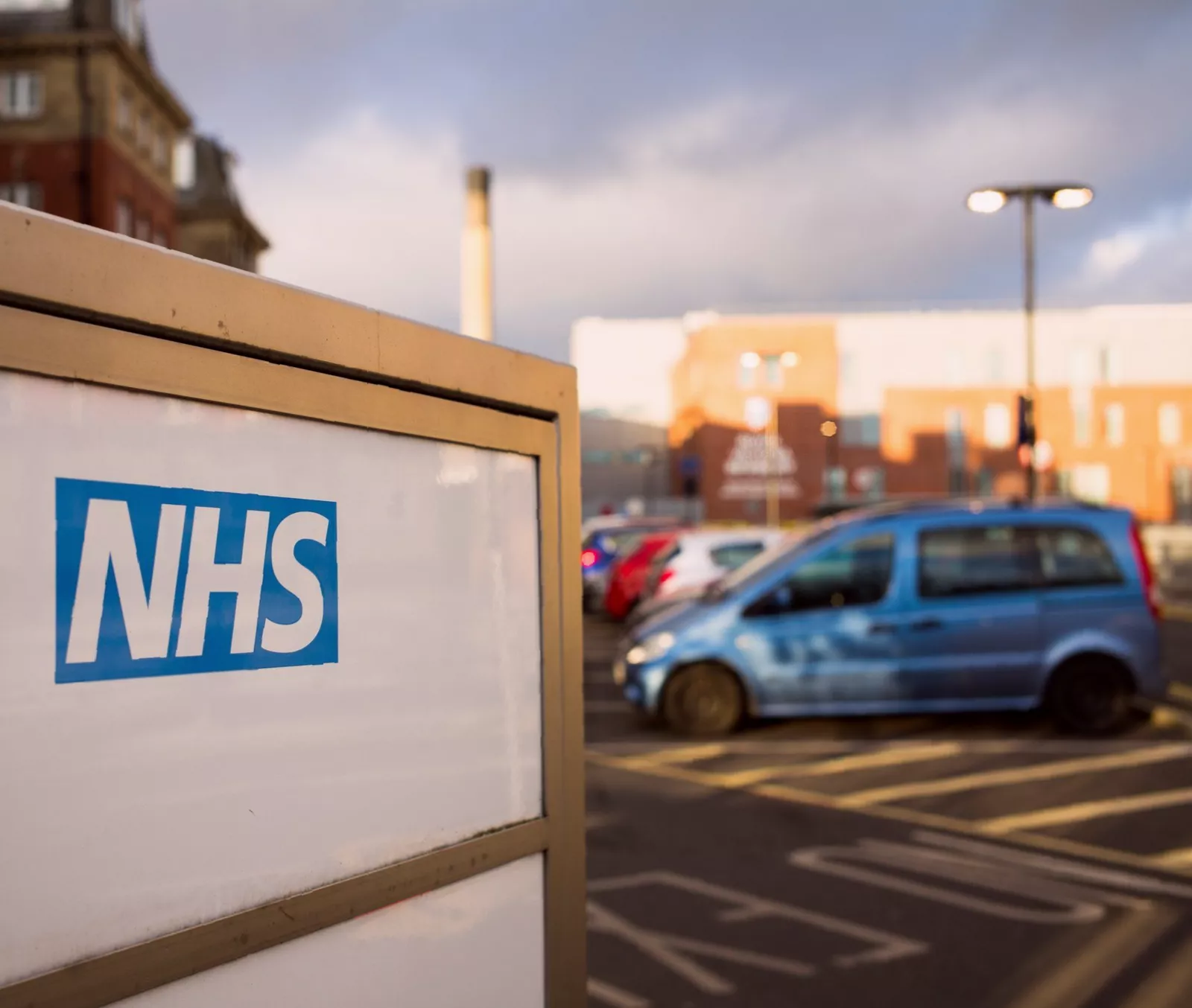 Jewish staff and patients outside an NHS hospital building