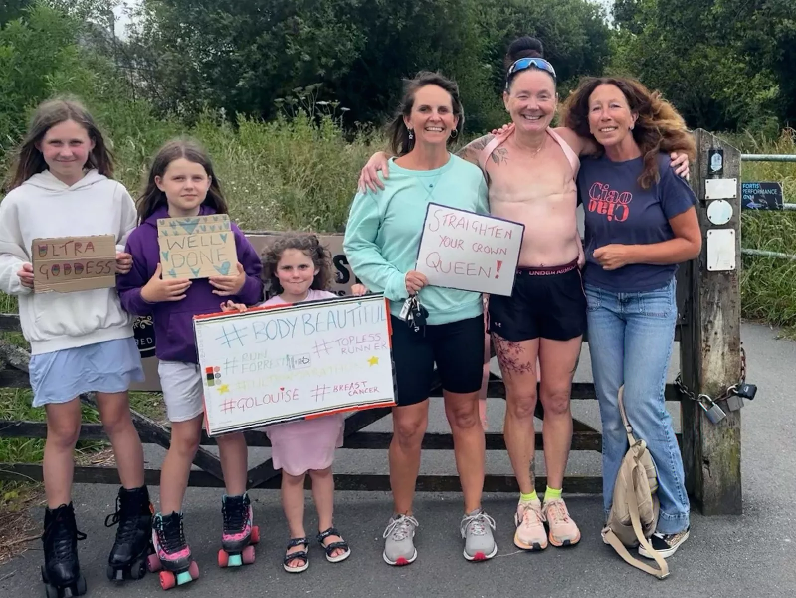 An ultramarathon event in Devon with participants on a rural trail